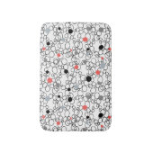 Coral Black White Circles, Dots バスマット (正面縦)
