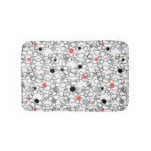 Coral Black White Circles, Dots バスマット (正面)