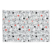 Coral Black White Circles, Dots 枕カバー (裏面-右)