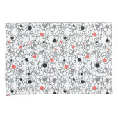 Coral Black White Circles, Dots 枕カバー (正面右)