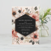 Coral Bloom Ethereal Wedding 招待状 (スタンド正面)