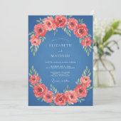 Coral Bloom Garland Wedding 招待状 (スタンド正面)