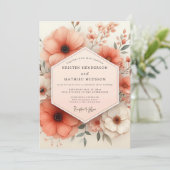 Coral Blossom Enchantment Wedding 招待状 (スタンド正面)
