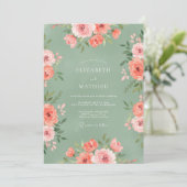 Coral Blossom Meadow Wedding 招待状 (スタンド正面)