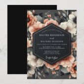 Coral Blossom Romance Wedding 招待状 (正面/裏面)