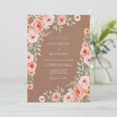 Coral Blossom Romantic Wedding 招待状 (スタンド正面)