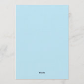 Coral Blue Painterly Bloom Wedding 招待状 (裏面)