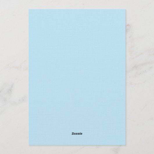 Coral Blue Painterly Bloom Wedding 招待状 (裏面)