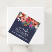 Coral Boho Florals Navy Blue Product フェイバータグ (インサイチュ)