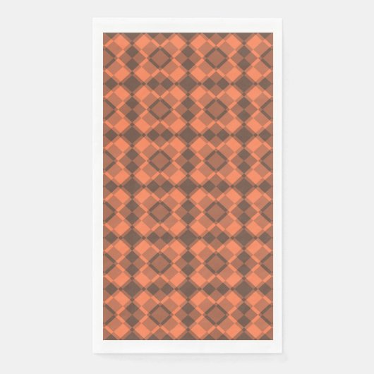 Coral Brown Checker Argyle Pattern (正面)