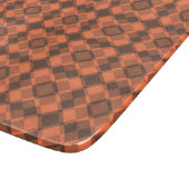 Coral Brown Checker Argyle Pattern カッティングボード (角)