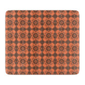 Coral Brown Checker Argyle Pattern カッティングボード (正面)