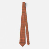 Coral Brown Checker Argyle Pattern ネクタイ (正面)