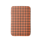 Coral Brown Checker Argyle Pattern バスマット (正面縦)