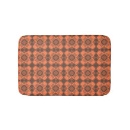 Coral Brown Checker Argyle Pattern バスマット