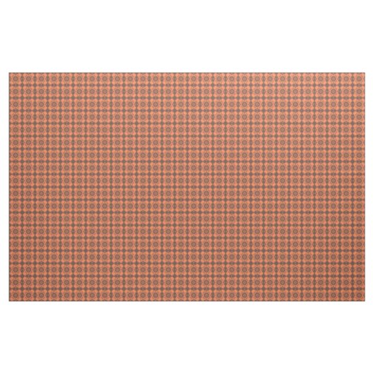 Coral Brown Checker Argyle Pattern ファブリック (ヤード)