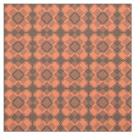 Coral Brown Checker Argyle Pattern ファブリック