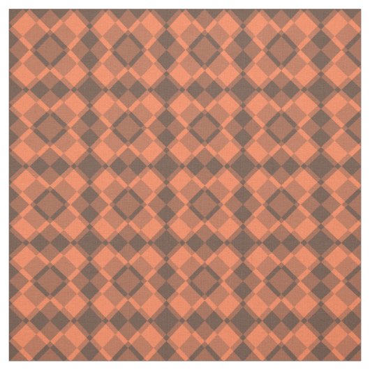 Coral Brown Checker Argyle Pattern ファブリック (見本)