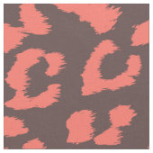 Coral Brown Leopard Print ファブリック (クローズアップ)