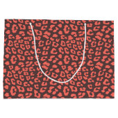 Coral Brown Leopard Print ラージペーパーバッグ (裏面)