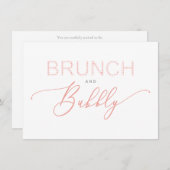 Coral Brunch  Bubbly Bridal Shower Typography (正面/裏面)