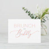 Coral Brunch  Bubbly Bridal Shower Typography (スタンド正面)