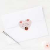 Coral Butterfly Flowers写真ありがとう ハートシール (封筒)