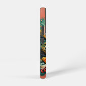 Coral Cascade Swirl | 抽象的な流動アート Samsung Galaxyケース (右側面)