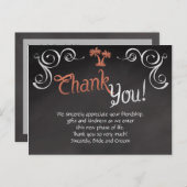 Coral Chalkboardスクリプトビーチ結婚式ありがとう ポストカード (正面/裏面)