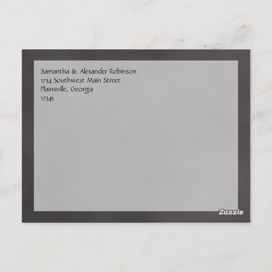 Coral Chalkboardスクリプトビーチ結婚式ありがとう ポストカード (裏面)