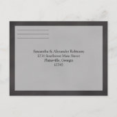 Coral Chalkboardスクリプトビーチ結婚式RSVP返信 インビテーションポストカード (裏面)