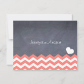 Coral Chevron RSVPカード (裏面)