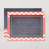 Coral Chevron RSVPカード (正面/裏面)
