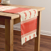 Coral Coastal Seahorses Stripes ショートテーブルランナー (インサイチュ)