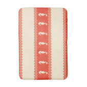 Coral Coastal Seahorses Stripes バスマット (正面縦)