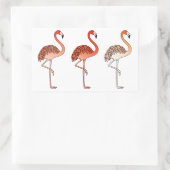 Coral Color Flamingos 長方形シール (バッグ)