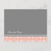 Coral Damask Save the Date 結婚's Postcard 案内ポストカード (裏面)