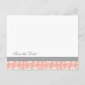 Coral Damask Save the Date 結婚's Postcard 案内ポストカード (裏面)