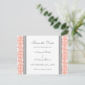 Coral Damask Save the Date 結婚's Postcard 案内ポストカード (スタンド正面)