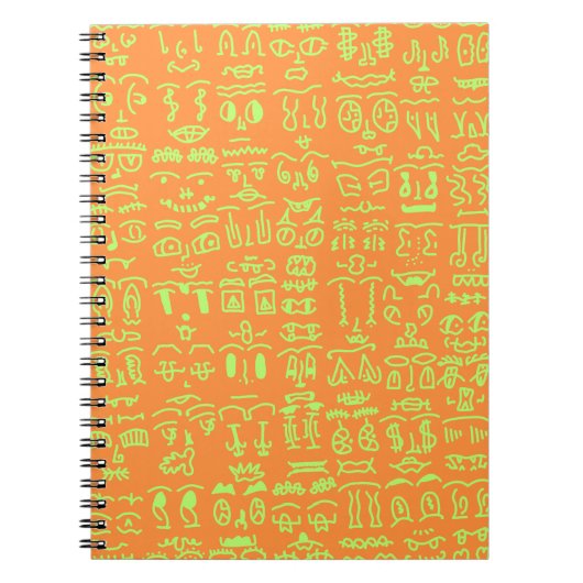 Coral Doodle Spiral Notebook – Abstract Line Art i ノートブック (正面)