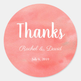 Coral Dreams結婚's Thank You Favy Stickers ラウンドシール
