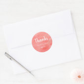 Coral Dreams結婚's Thank You Favy Stickers ラウンドシール (封筒)