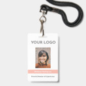 Coral Employee企業のの写真ID バッジ (Front with Lanyard)