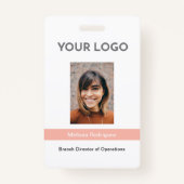 Coral Employee企業のの写真ID バッジ (正面)