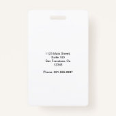 Coral Employee企業のの写真ID バッジ (裏面)