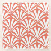 Coral Fizz and White Fans ガラスコースター (正面)