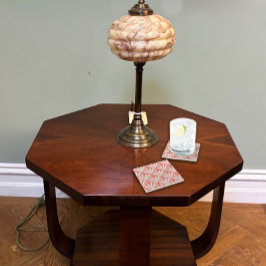 Coral Fizz and White Fans ガラスコースター