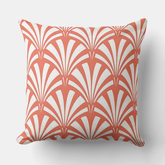 Coral Fizz and White Fans クッション (正面)