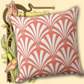 Coral Fizz and White Fans クッション