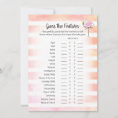 Coral FlamingoのストライプのGuess機能シャワーカード 招待状 (正面)